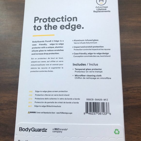 Body Guardz Samsung Galaxy A20 2 Tempered Glass Screen Protector Pure 2 Edge NEW - Picture 2 of 2